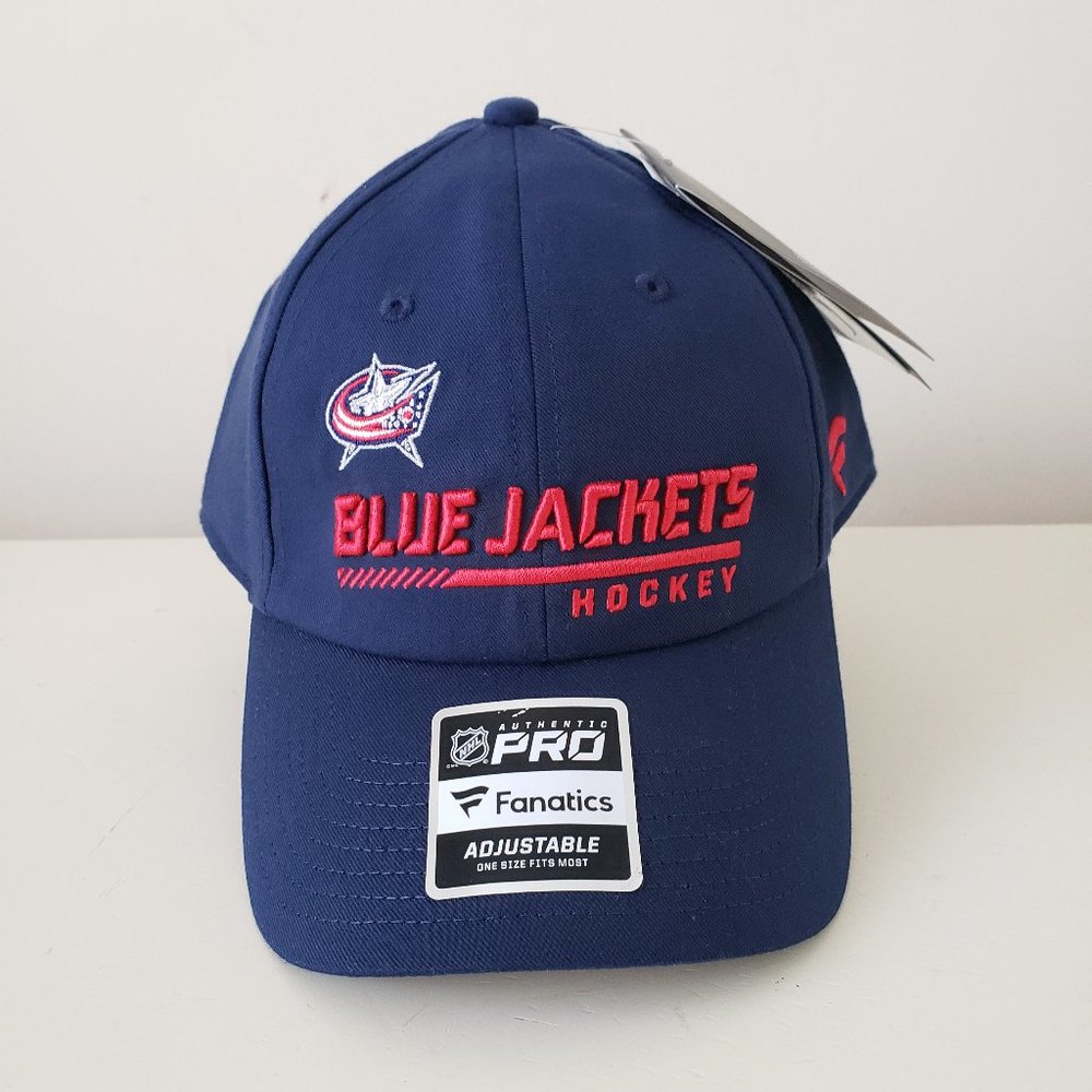 Columbus Blue Jackets Hat Cap Strap Back Blue Fanatics Hockey Authentic Pro NHL